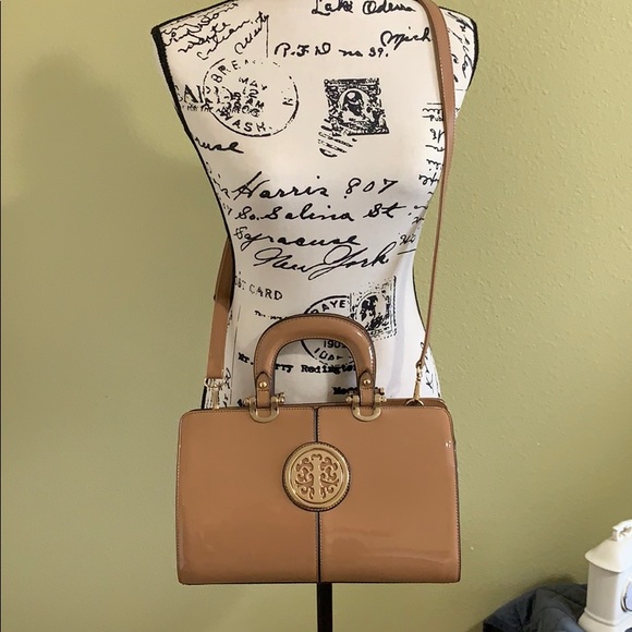Handbags - CARAMEL COLORED SATCHEL/ CROSSBODY.